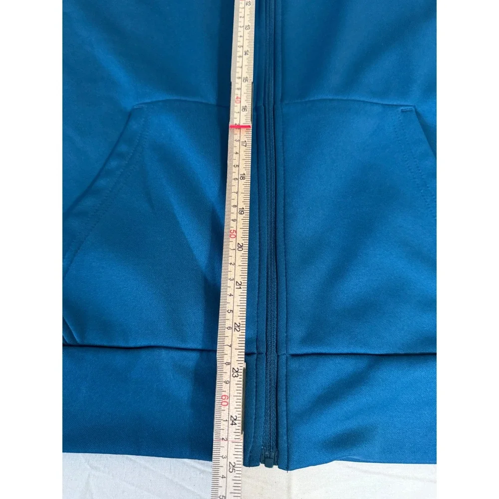 Nike Dri-FIT Full Zip Hoodie Teal Blue Mens Large Athletic Training Sweatshirt